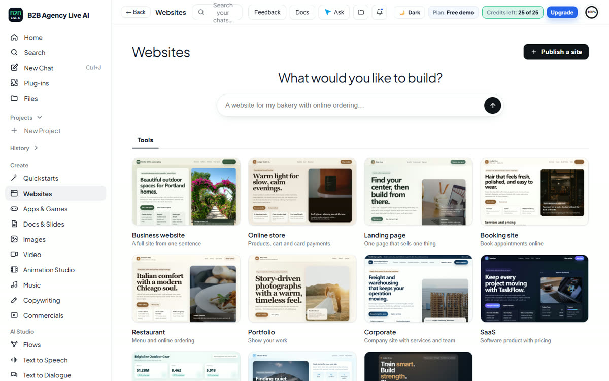 Websites: every kind of site with a real example, and ready ideas